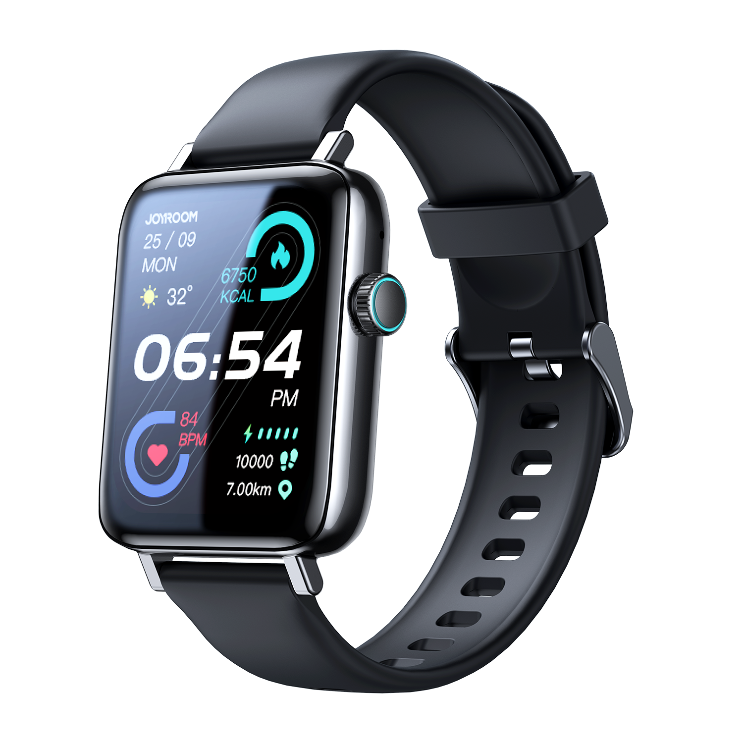 Joyroom JR-FT5 Waterproof IP68 Smartwatch With Silicone Black Strap Answer/Make Call