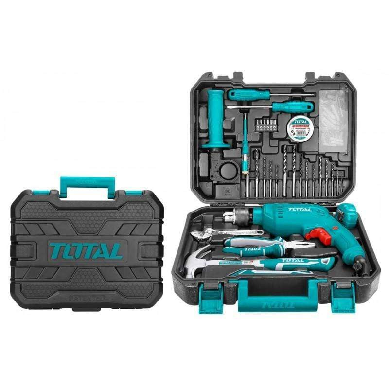 TOTAL 115 Pcs Tools Set + Impact Drill (680W) - THKTHP1152 1