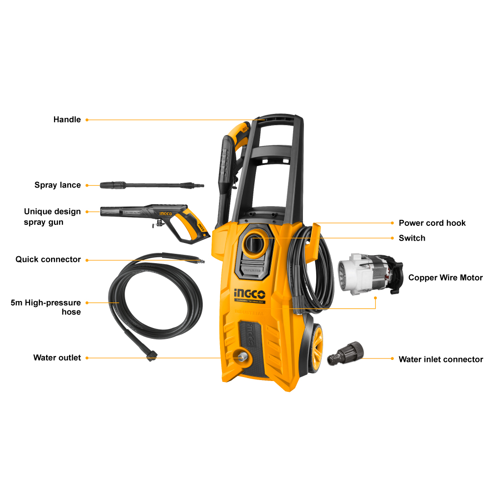 High Pressure Washer: 2500W 2
