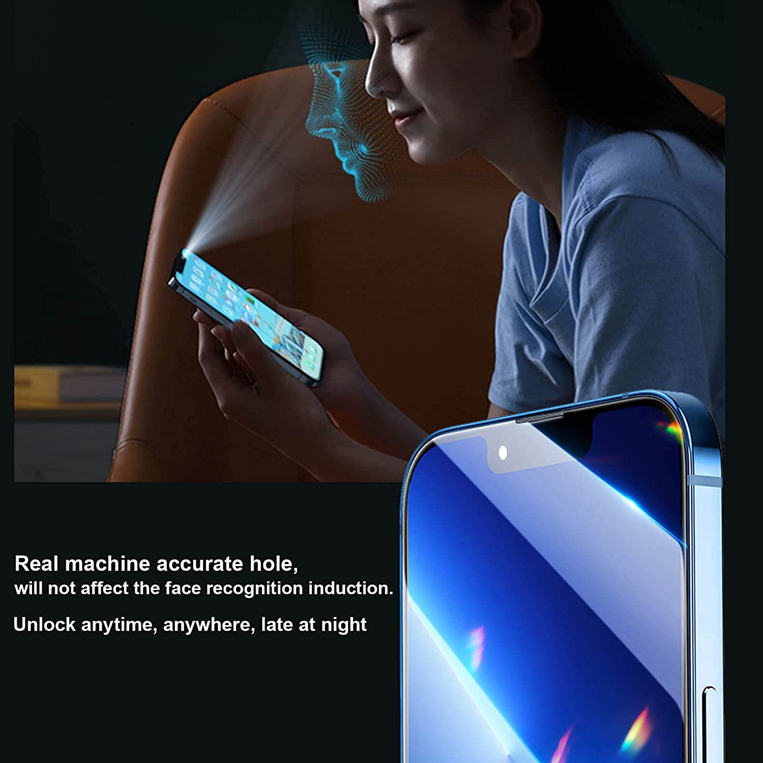 iPhone 13 Screen Protector 9H Hardness Tempered Glass Privacy Anti-Spy 13 10Pcs 4