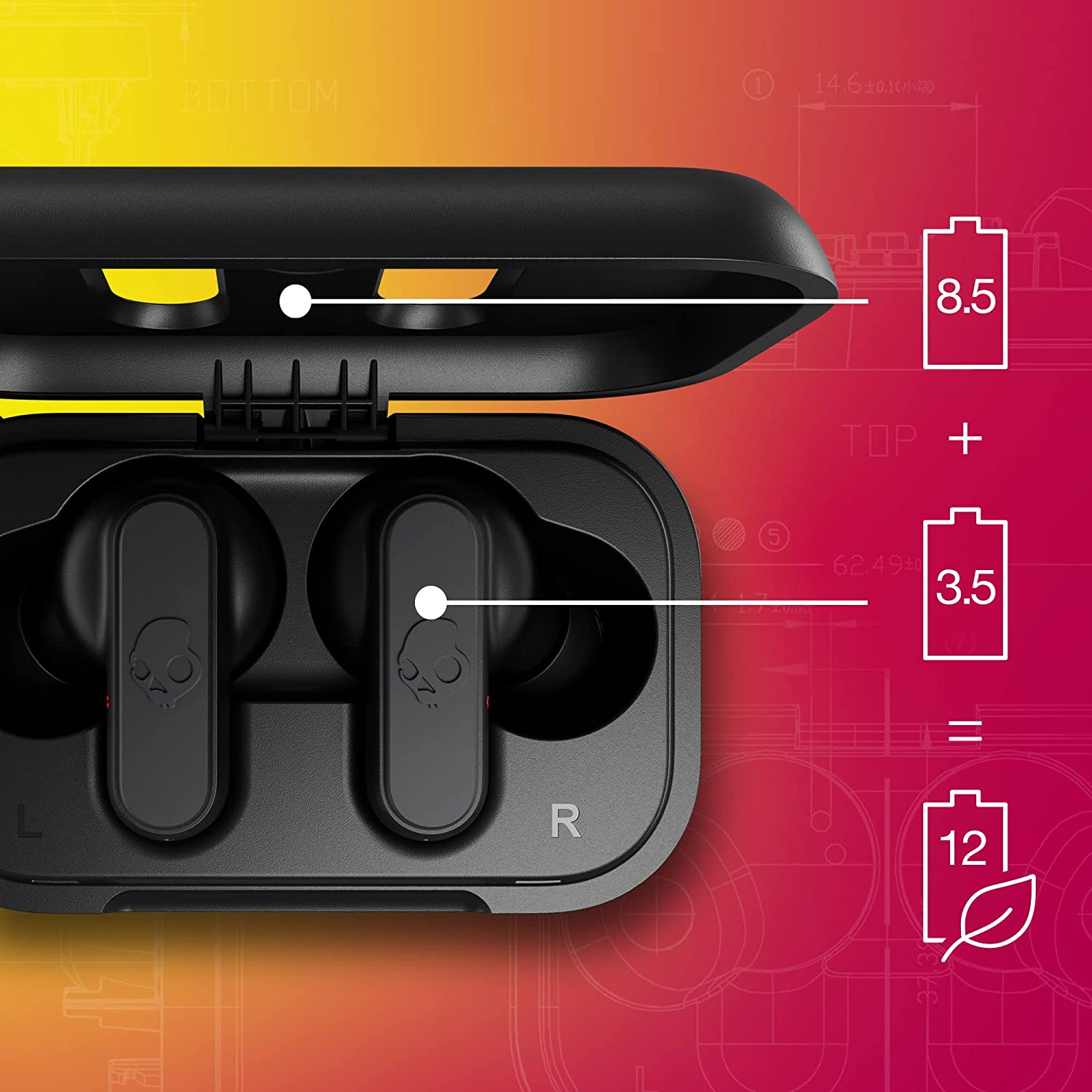 Skullcandy Dime 2 in-Ear True Wireless Earbuds with Mic (Black) 2