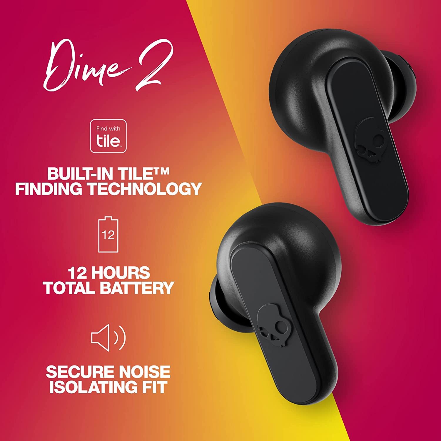Skullcandy Dime 2 in-Ear True Wireless Earbuds with Mic (Black) 6
