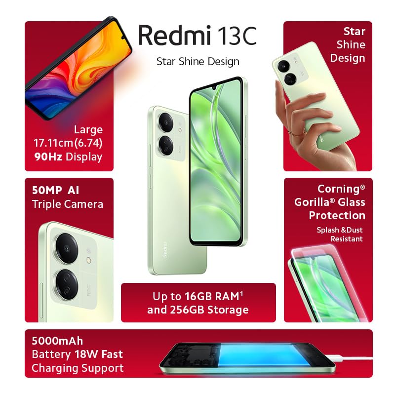 Redmi 13C (8GB RAM, 256GB Storage) | MediaTek Dimensity 6100| 90Hz Display 2