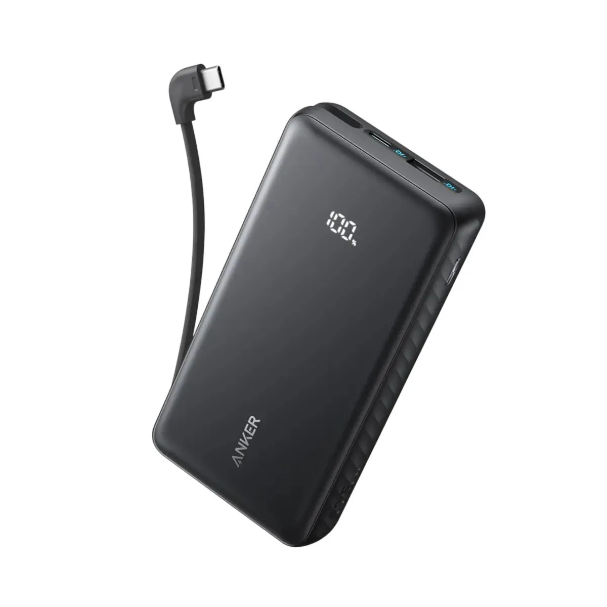 Anker Zolo Digital Wired Power Bank With Built-in USB-C Cable, 20000 mAh, 3 Port, 22.5W, USB-C + USB-A