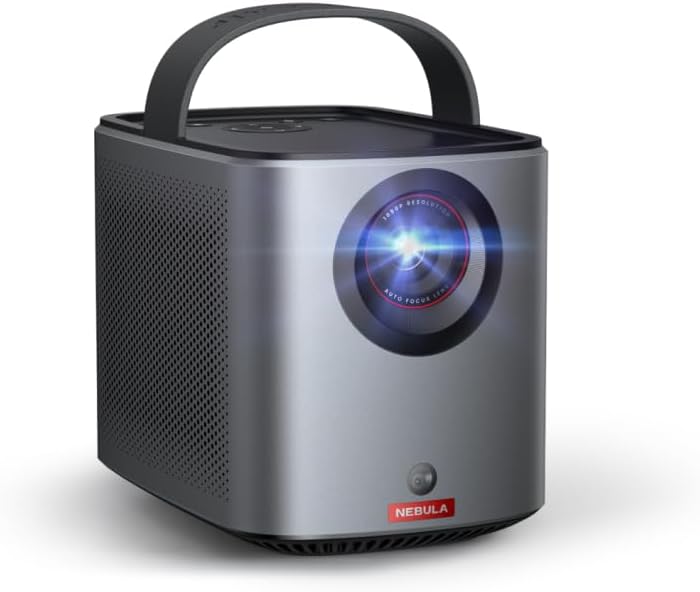 NEBULA Mars 3 Air GTV Projector – Netflix Officially Licensed 400 ANSI-Lumen Brightness Native 1080P Dolby Digital Sound150-Inch Picture Built-In Battery for 2.5 Hours of Playtime Anywhere